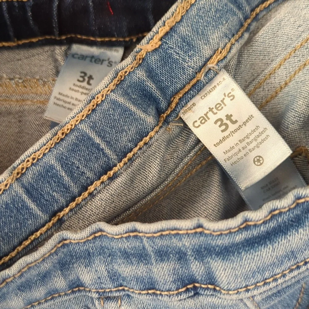 Carter's Two Pair Girls Denim Elastic Waist Jeggings Size 3T